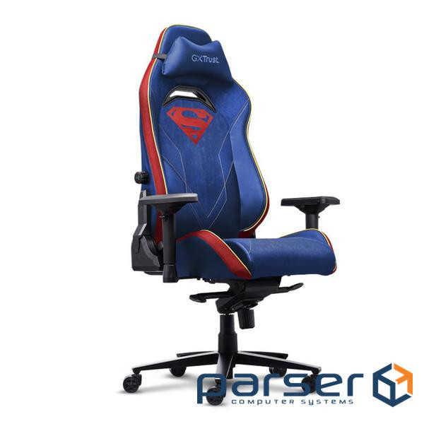 Крісло Trust GXT721SM Ruya Pro Superman edition, ПУ шкіра, Foldable Armrests, синій (25742)
