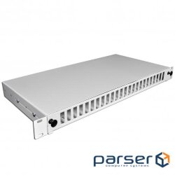Патч-панель 48 портів під 24 адаптери SC Duplex / LC Quad, порожня, 1U, каб.вводі для 2x (UA-FOP24SCD-G)