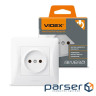 Розетка одинарна, Videx Binera, White, без заземлення, IP20, 16A, 86 x 86 мм (VF-BNSK1-W)
