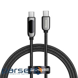 Кабель BASEUS Display Fast Charging Data Cable Type-C to Type-C 100W Black 2м (CATSK-C0 (CATSK-C01)