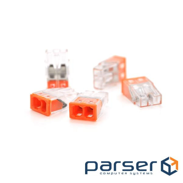 Самозатискна 2-провідна клема WAGO К773-202, 2-pin, прозоро-жовтогаряча, упаковка 50 (K773-202 / 50)