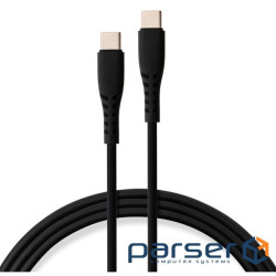 Дата кабель USB-C to USB-C 2.0m 60W Silicon Black Vinga (VCDCCC262SB)