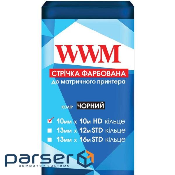 Стрічка до принтерів 10мм х 10м HD (К .) Black WWM (R10.10H)