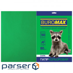 Папір Buromax А 4, 80g, DARK green, 50sh (BM.2721450-04)