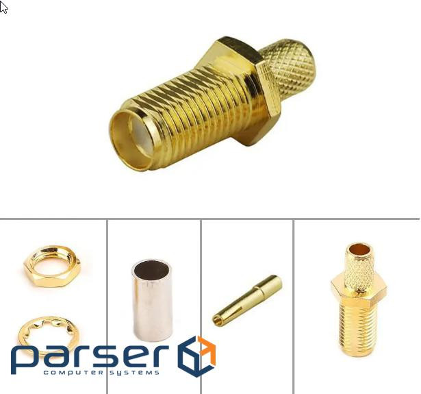 Роз&apos,єм SMA Female під обтиск на кабель RG58 / RG142 / RG223 LMR195 / 3D-FB / LMR200 / (YT42263)