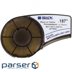 Етикетка Brady термозбіжна трубка, 1.57 - 3.81 мм, Black on Yellow (M21-187-C-342-YL)