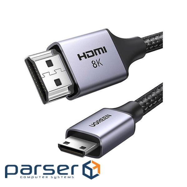 Кабель мультимедійний HDMI M to HDMI mini M 1.0m 8K HD163 black Ugreen (15514)