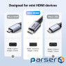 Кабель мультимедійний HDMI M to HDMI mini M 1.0m 8K HD163 black Ugreen (15514)
