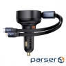 Автомобільне ЗУ Baseus Enjoyment Pro U + Retractable Cable Type-C 60W black (C00057800111-00)