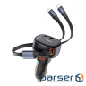 Автомобільне ЗУ Baseus Enjoyment Pro U + Retractable Cable Type-C 60W black (C00057800111-00)