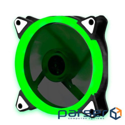 Кулер корпусний 12025 DC sleeve fan 3pin + 4pin - 120*120*25мм, 12V, 1100об/хв, Green, про (SRHX-Gr)