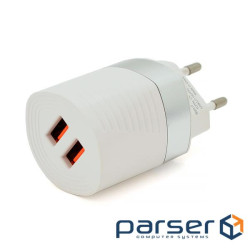 СЗУ AC100-240V iKAKU KSC-181 JUNENG, 2xUSB, 2.4A, White, Box (KSC-181-JUNENG)