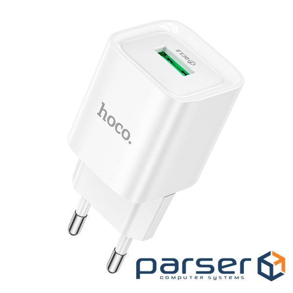 СЗУ 110-240V HOCO C145A 1xUSB, 18W, White, Blister (HOCO C145A / W)