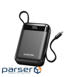 Батарея універсальна Canyon 20000mAh OnPower 204 PD/20W Built-in Lightning Cable (CNS-CPB204B)