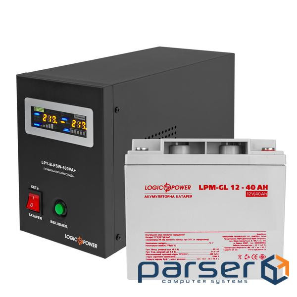 Комплект резервного живлення для казана LogicPower ДБЖ B500 + гелева батарея 520W (14018)