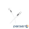 Дата кабель USB-C to Lightning 1.0m PD silicone BX114 Structure white BOROFONE (6941991116834)