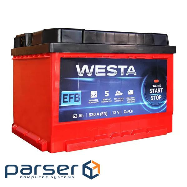 Автомобільний акумулятор Westa 6CT-63 А (1) RED EFB