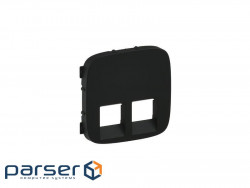 Лицьова панель Legrand подвійної розетки RJ11 / RJ45 Valena ALLURE антрацит (755428)