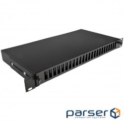 Патч-панель 48 портів під 24 адаптери SC Duplex / LC Quad, порожня, 1U, каб.вводі для 2x (UA-FOP24SCD-B)