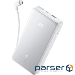 зовн. акум. ANKER - 20000 mAh 22.5W Built-In USB-C Cable (Білий) (A110EH21)