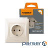 Розетка Videx BINERA 1а із заземленням кремова (VF-BNSK1G-CR)