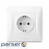 Розетка одинарна, Videx Binera, White, із заземленням, IP20, 16A, 86 x 86 мм (VF-BNSK1G-W)