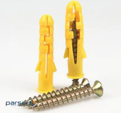 Набір шурупів із пластмасовим дюбелем 6*80мм, анодована сталь, упаковка 50шт, ціна за упак (YT31220)