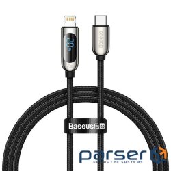 Кабель BASEUS Display Fast Charging Data Cable Type-C для Lightning PD 20W Black 1м (CATLSK-01)