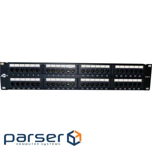Патч-панель Atcom 19 48 портів UTP cat.6 (P6048)