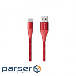 Date cable USB 2.0 AM to Type-C 0.9m Powerline+ II Red Anker (A8462H91)