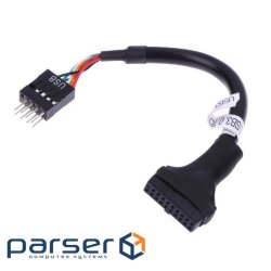 Кабель живлення внутрішній USB3.0 Pinheader-2.0 F/M,(20p-9pin) 0.15m,чорний (62.09.8104-1) (62.09.8104-1)