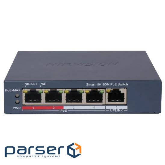 4-портовий керований POE Hikvision DS-3E1105P-EI/V2