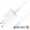 Зарядний пристрій BOROFONE BA21A Long journey single port QC3.0 charger set (Type-C) White (BA21ACW)