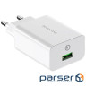Зарядний пристрій BOROFONE BA21A Long journey single port QC3.0 charger set (Type-C) White (BA21ACW)