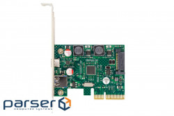 Adapter FRIME PCIe to USB3.2 Gen2 Type-A+C (1+1) ASM3142 (ECF-PCIETOUSB011.LP)