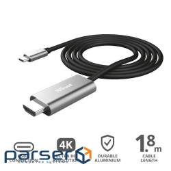 Data cable USB-C to HDMI 1.8m BLACK Trust (23332)