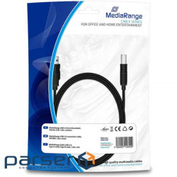 Printer cable USB 2.0 AM/BM 1.8m Mediarange (MRCS101)