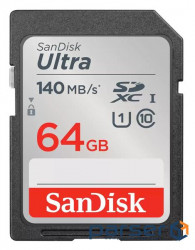 Карта пам'яті SanDisk SD 64GB C10 UHS-I R140MB/s Ultra (SDSDUNB-064G-GN6IN)