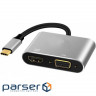 Перехідник Type-C to HDMI / VGA Extradigital (KBV1743)