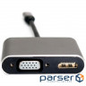 Перехідник Type-C to HDMI / VGA Extradigital (KBV1743)