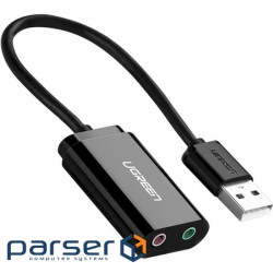 Зовнішня звукова карта UGREEN US205 USB 2.0 External Sound Adapter Black (30724) (30724 Чорна )