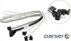 Cable Adaptec SFF-8643-- > 4xSATA 0.8м Г-образный коннектор (ACK-I-RA-HDMSAS-4RASATA-SB-0.8M)