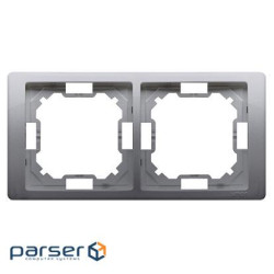 Рамка Neos BASIC 2x, сталь inox (BMRC2/21)