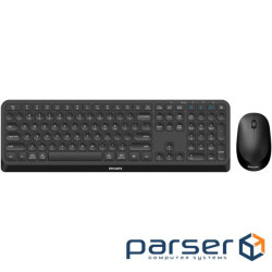 Комплект бездротовий Philips 6407 (клавіатура + мишка) UA, 2,4 ГГц/Bluetooth чорний (SPT6407B/00)