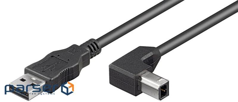 Кабель принтера Goobay USB2.0 A-B M/M 2.0m, AWG28 90вниз 2xShielded Cu (75.05.0856-1)