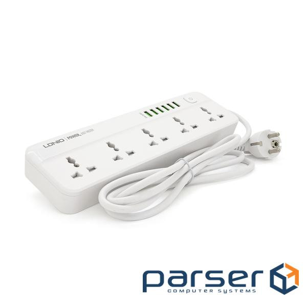 Мережевий фільтр LDNIO SС5614, 5 Розеток + 6 USB, 2 м, перетин 3х0, 75мм, White, Box , White, Box