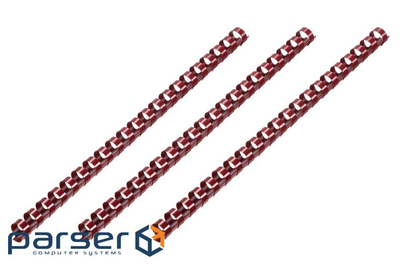 Пластикові пружини для біндера 2E, 22мм, темно-бордові, 50шт (2E-PL22-50MR) (2E-PL22-50MR)