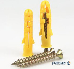 Набір шурупів із пластмасовим дюбелем 6*100мм, анодована сталь, упаковка 50шт, ціна за упа (YT31221)