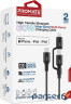 Дата кабель USB-C to USB-C + Lightning black Promate (powerlink-cci.black)