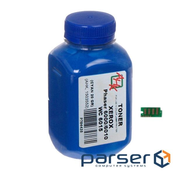 Тонер Xerox Phaser 6000/6010, 20г Cyan +chip AHK (1500252)
